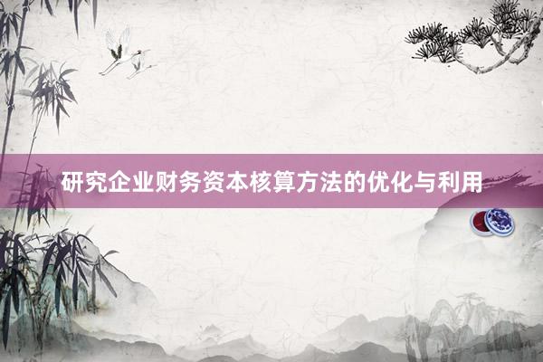 研究企业财务资本核算方法的优化与利用